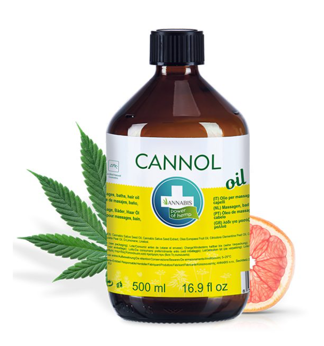 Cannol – Aceite de Masaje de Cáñamo Orgánico 500 ml – Relajación y Cuidado Natural | Taboga CBD