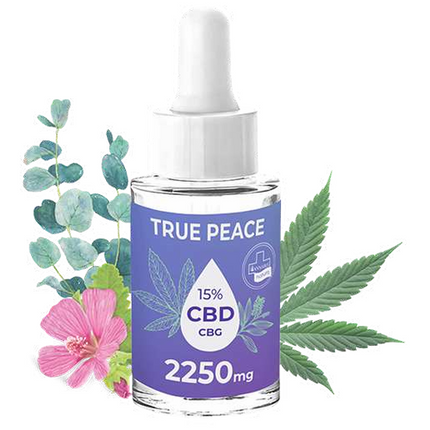 CBD Drops True Peace 15% – CBD+CBG 2.250 mg con Ginseng y Rodiola – Equilibrio y Bienestar Natural | Taboga CBD