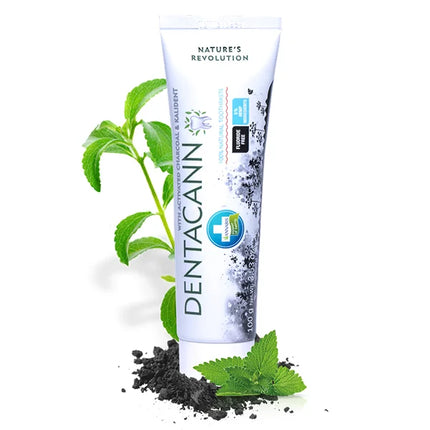 Dentacann – Pasta de Dientes Blanqueante Natural con Carbón Activo Sin Flúor 100 ml – Higiene y Blancura Natural | Taboga CBD