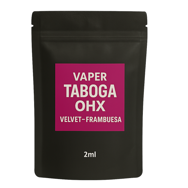 Vaper OHX Velvet Frambuesa 8-OH 2ml Taboga – Dispositivo natural con cannabinoides y aroma dulce a frambuesa