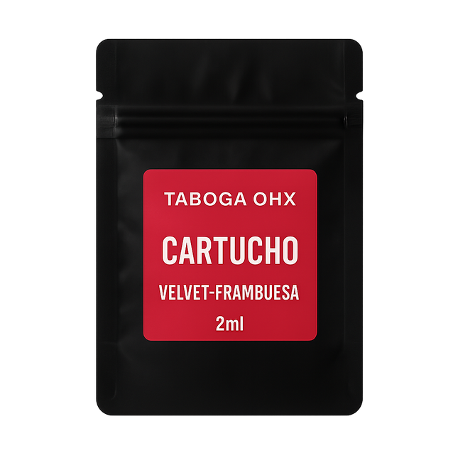 Cartucho Taboga Velvet Frambuesa con 8‑OH‑HHC de 2ml en doypack negro