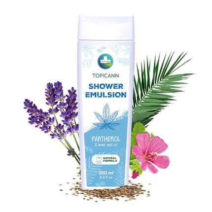 Topicann – Emulsión de Ducha Natural para Piel Sensible 250 ml – Limpieza e Hidratación Suave | Taboga CBD