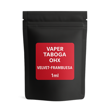 Vaper OHX Velvet Frambuesa 1ml Taboga – Dispositivo con 8-OH y sabor natural a frambuesa madura