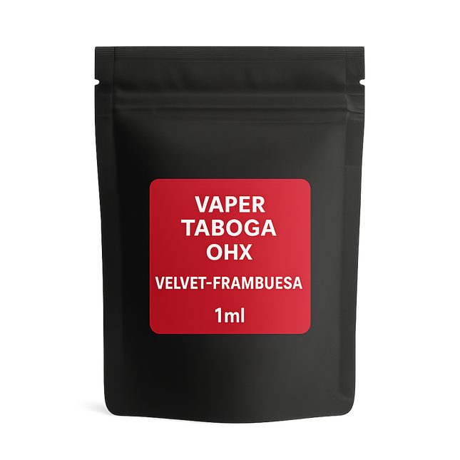 Vaper OHX Velvet Frambuesa 1ml Taboga – Dispositivo con 8-OH y sabor natural a frambuesa madura